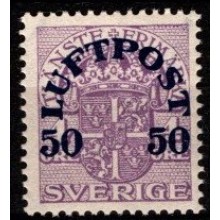 1920. Sverige. Tjenestemærker overtryk til luftpostmærker. Postfrisk.
